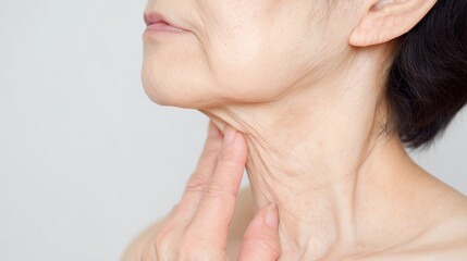 首のシワで見た目年齢+10歳